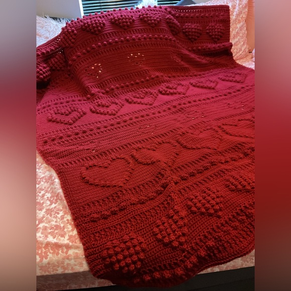 ShopGirlRia Other - Crochet Heart Blanket